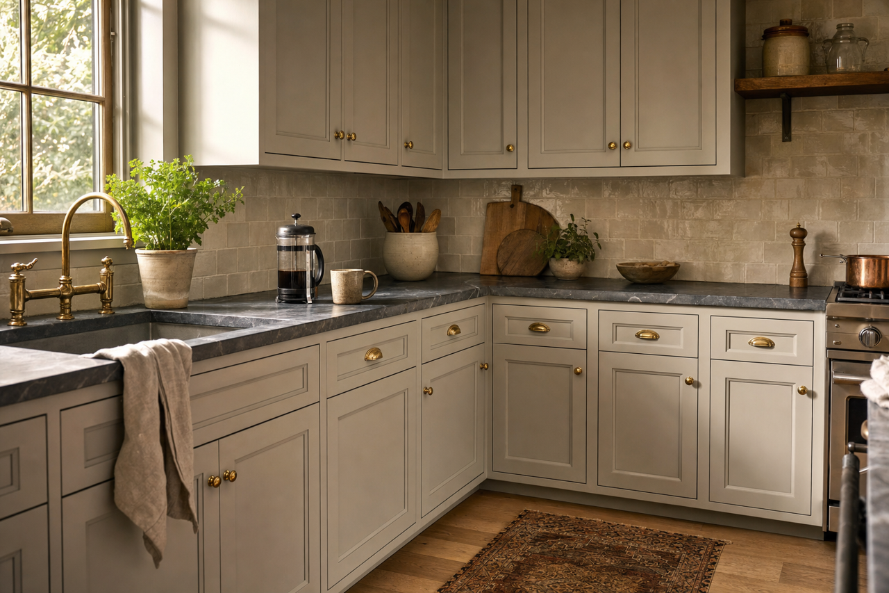 Smoke by Benjamin Moore on cabinets