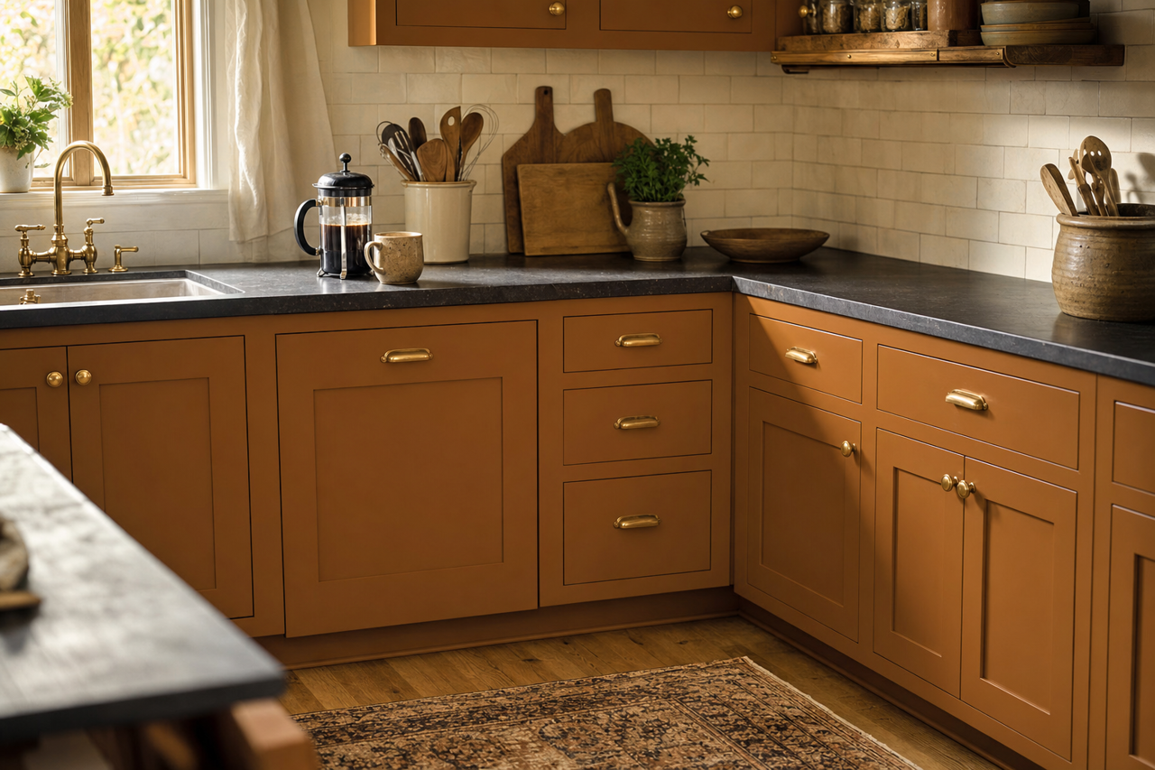 Mexican by Benjamin Moore on cabinets