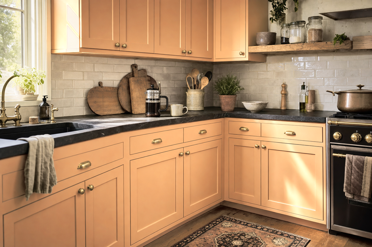 Approaching by Benjamin Moore on cabinets