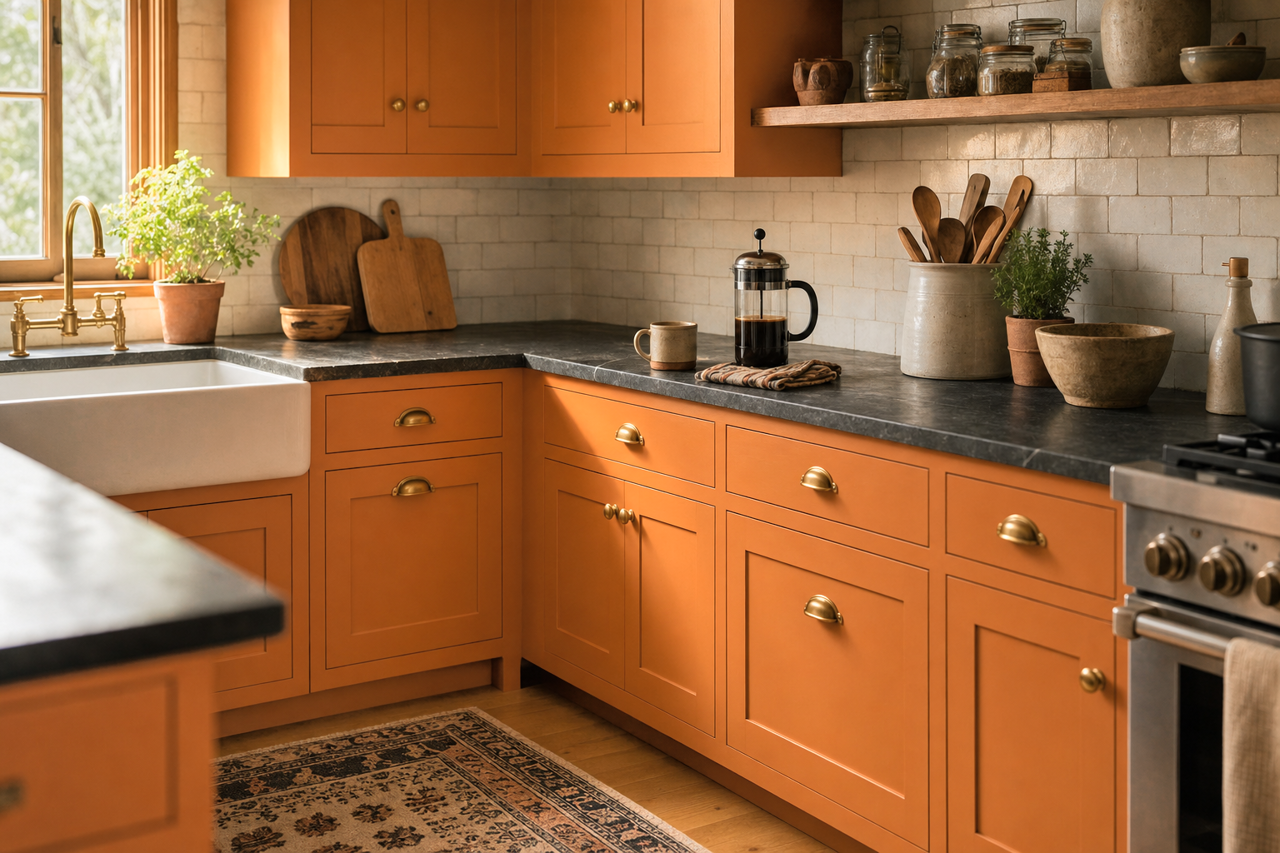 Peruvian by Benjamin Moore on cabinets