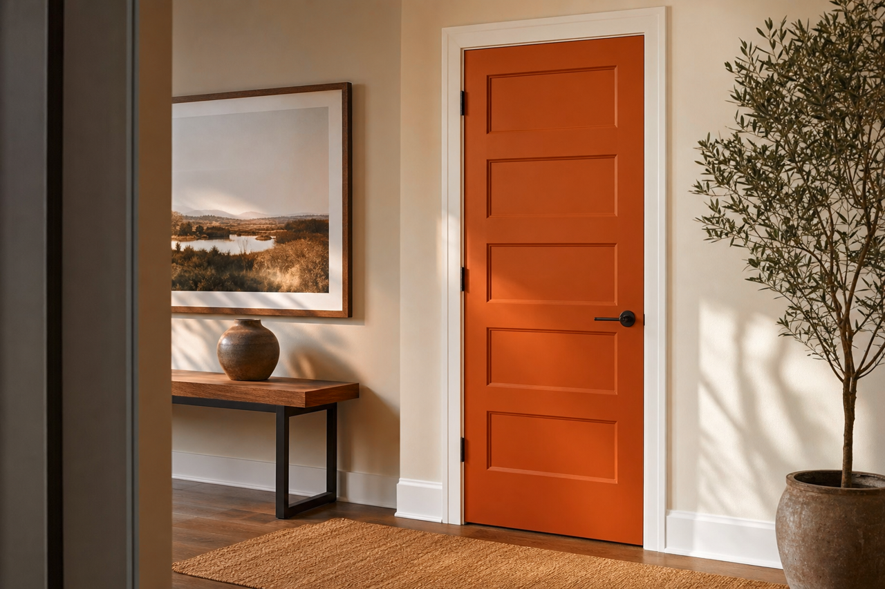 Tandoori by Benjamin Moore on interior-doors