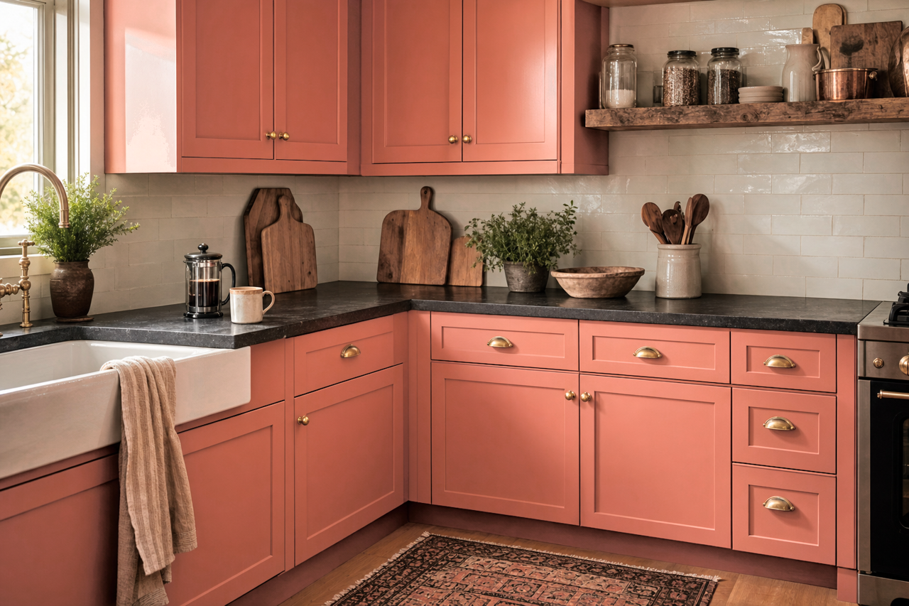 Tropical by Benjamin Moore on cabinets