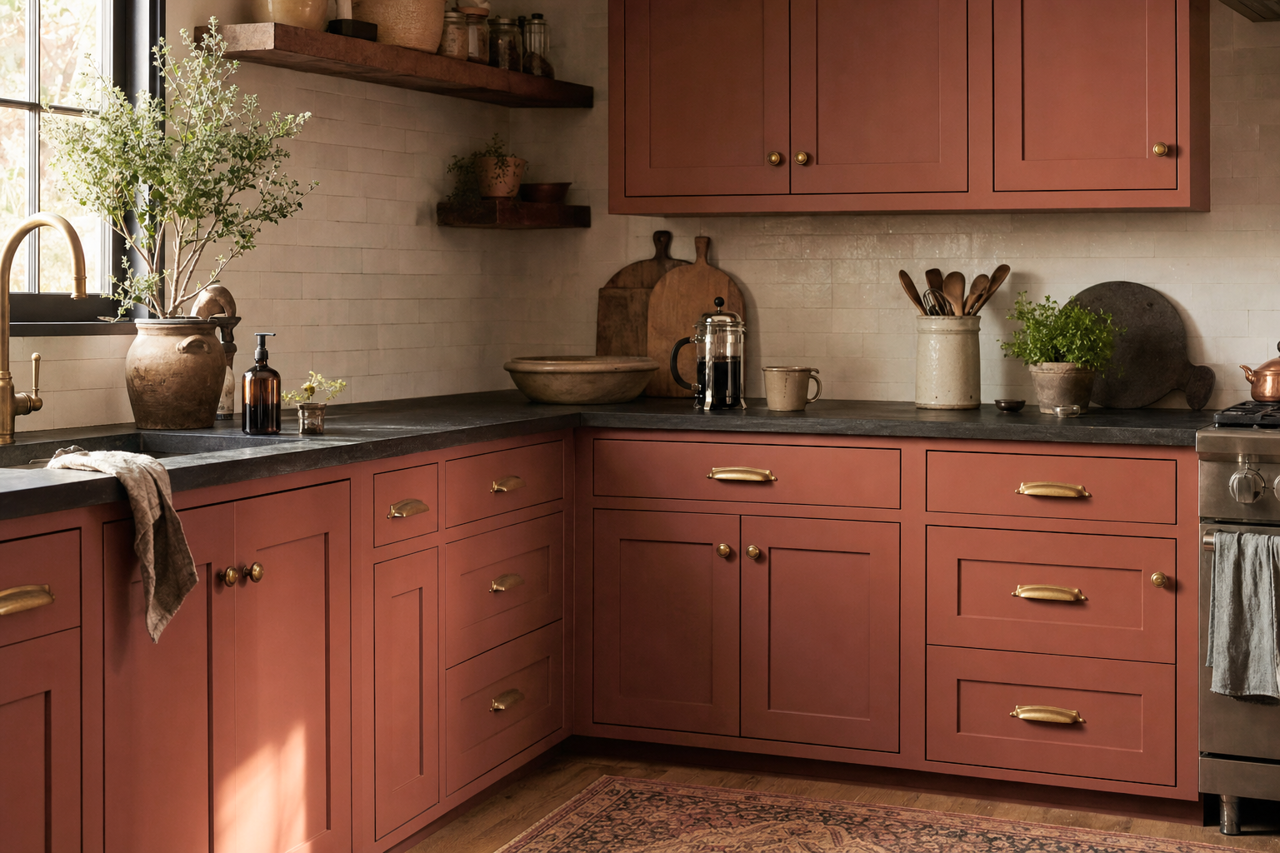 Brownberry by Benjamin Moore on cabinets