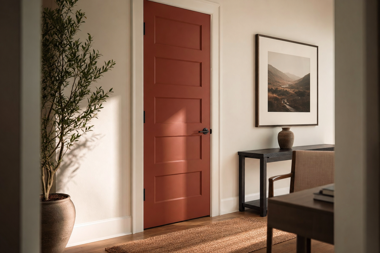 Brownberry by Benjamin Moore on interior-doors