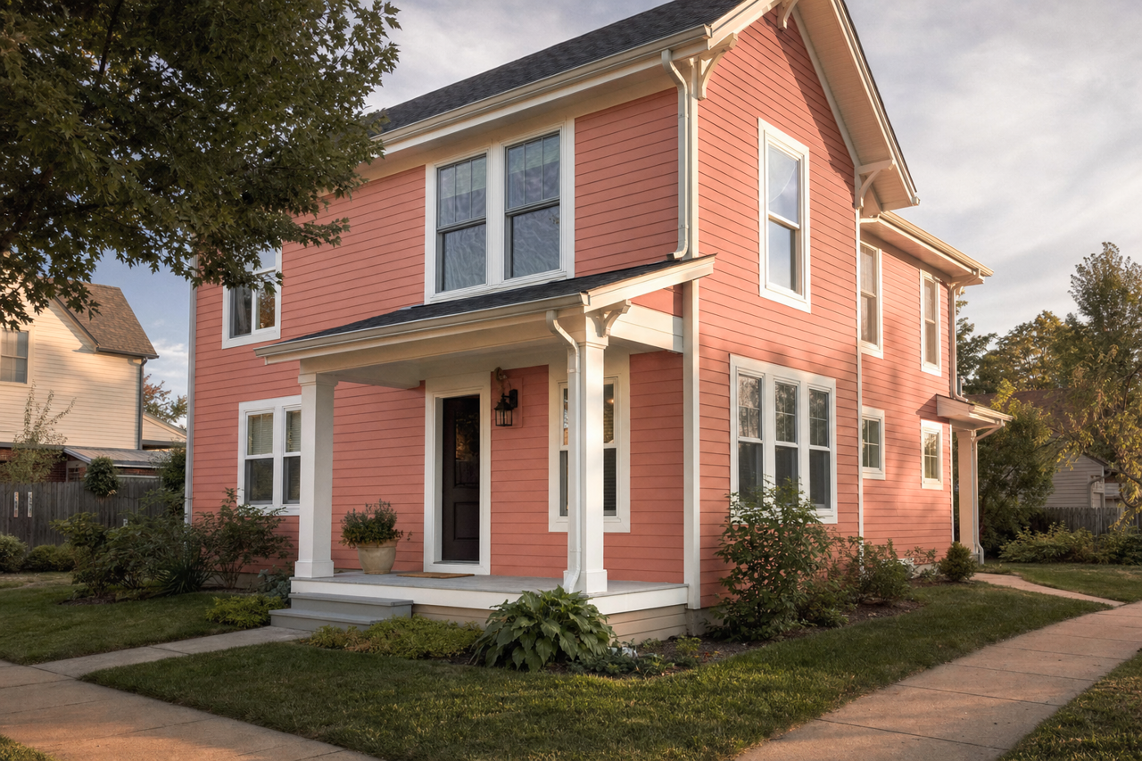 Coral by Benjamin Moore on exterior