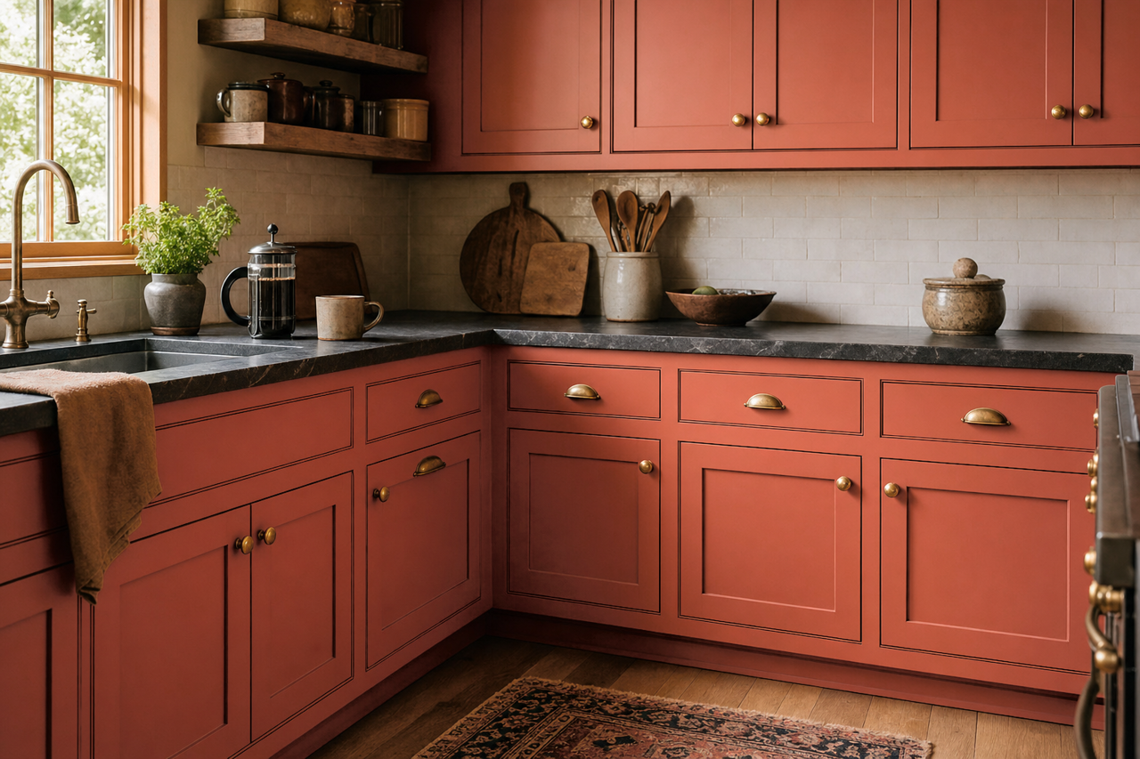 Egyptian by Benjamin Moore on cabinets