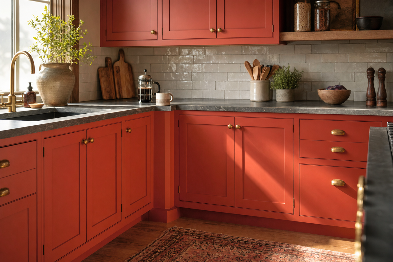 Paper by Benjamin Moore on cabinets
