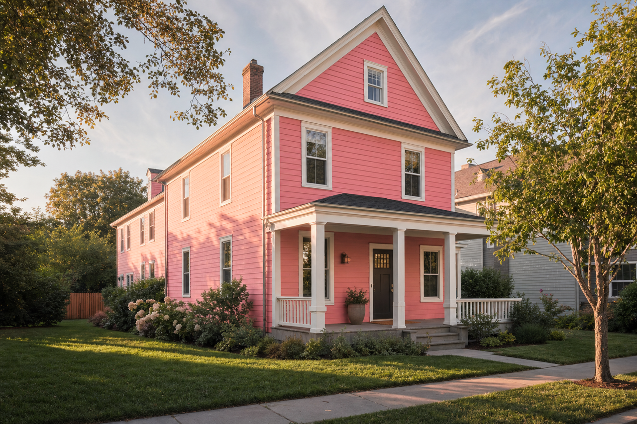 Pink by Benjamin Moore on exterior