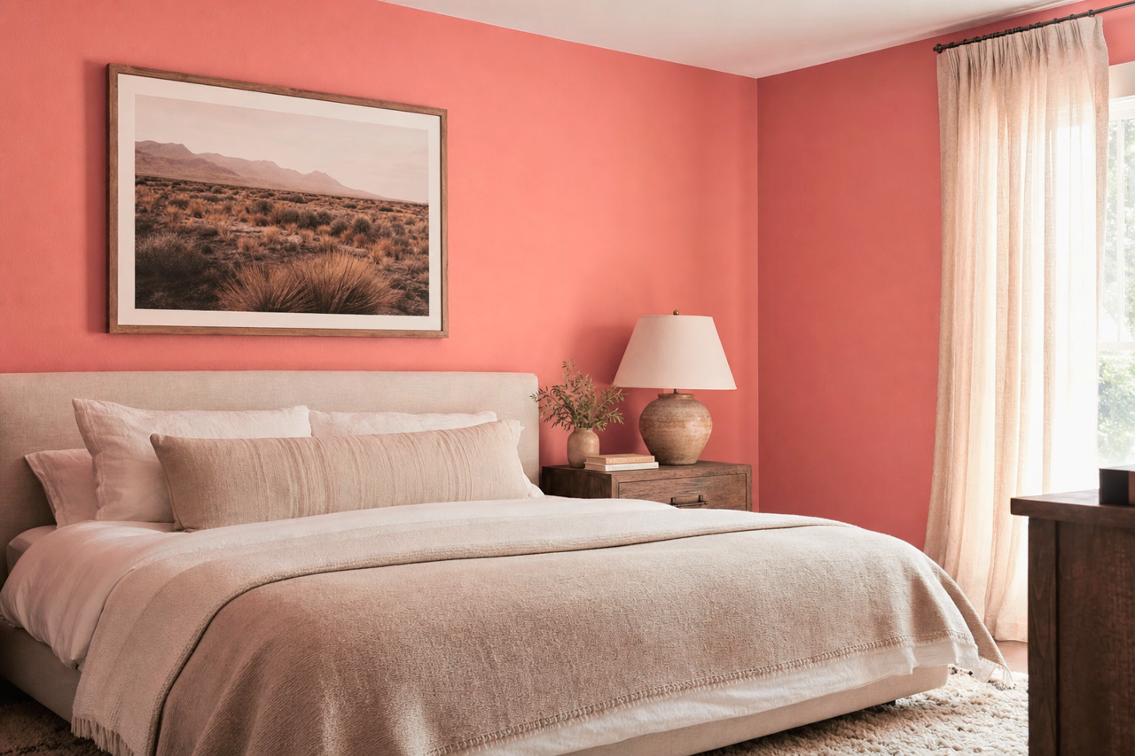 Pink by Benjamin Moore on interiors