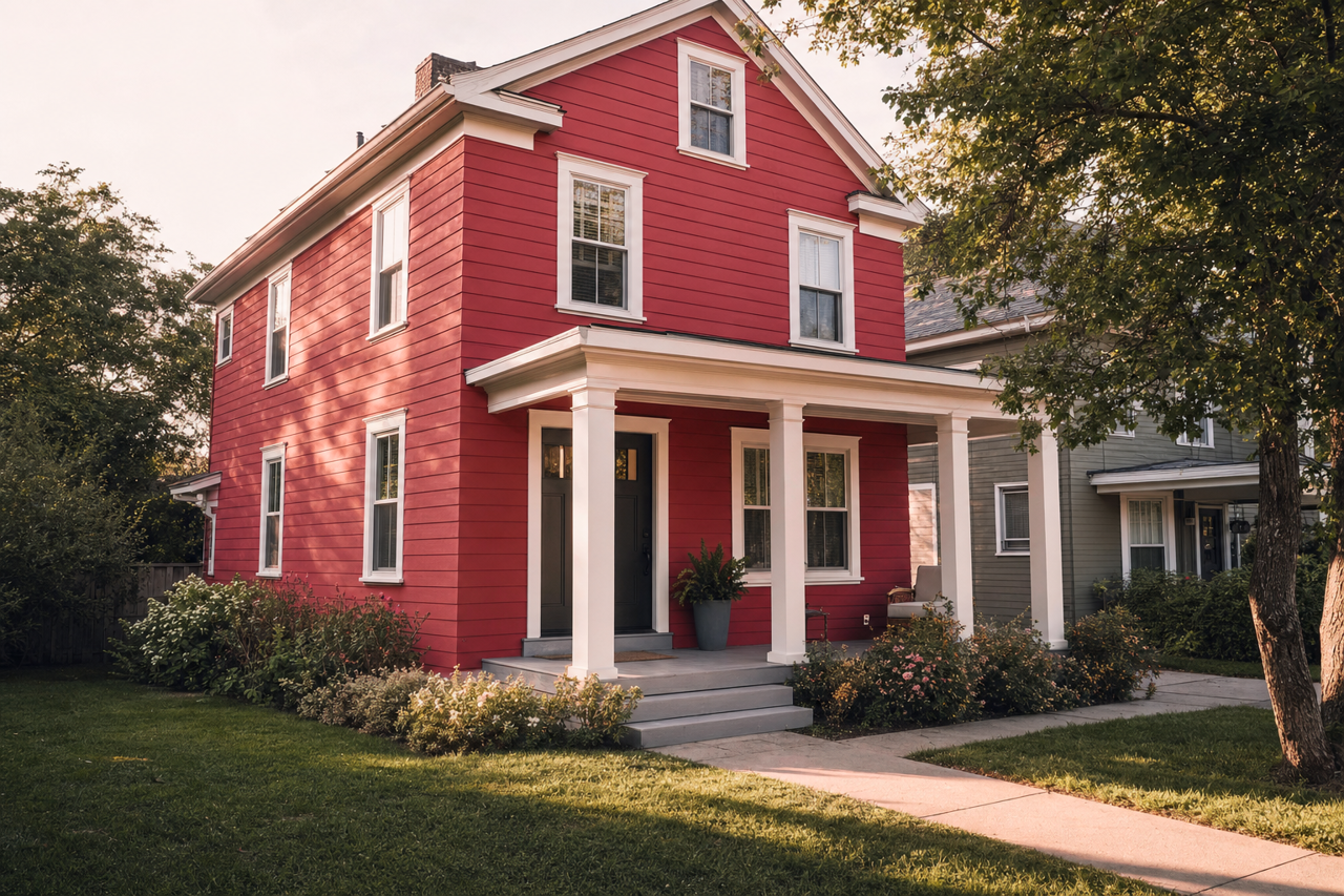 Embroidered by Benjamin Moore on exterior