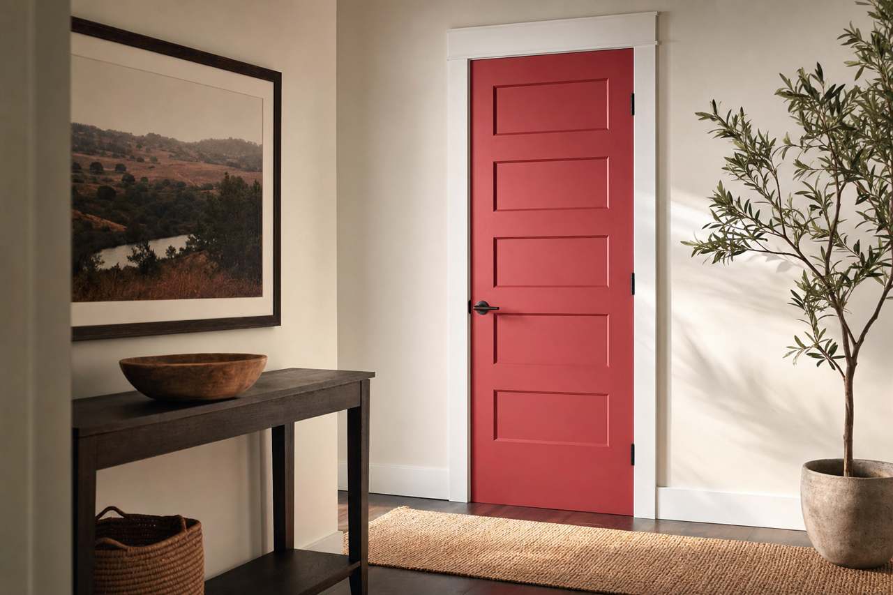 Embroidered by Benjamin Moore on interior-doors