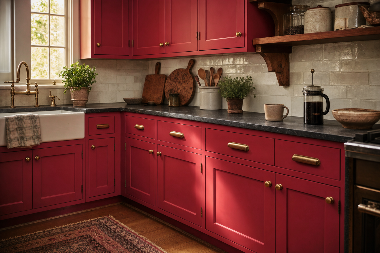 Flamenco by Benjamin Moore on cabinets