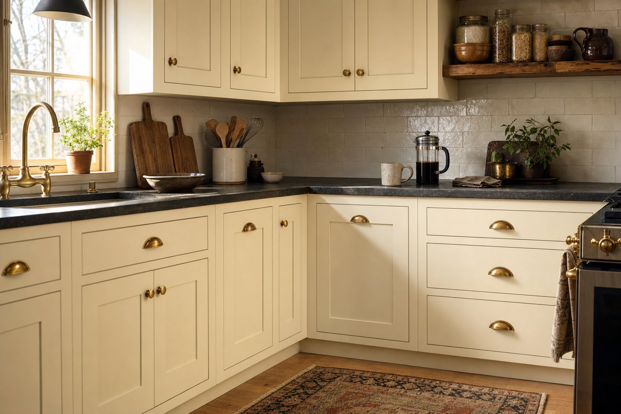 Ally's by Benjamin Moore on cabinets