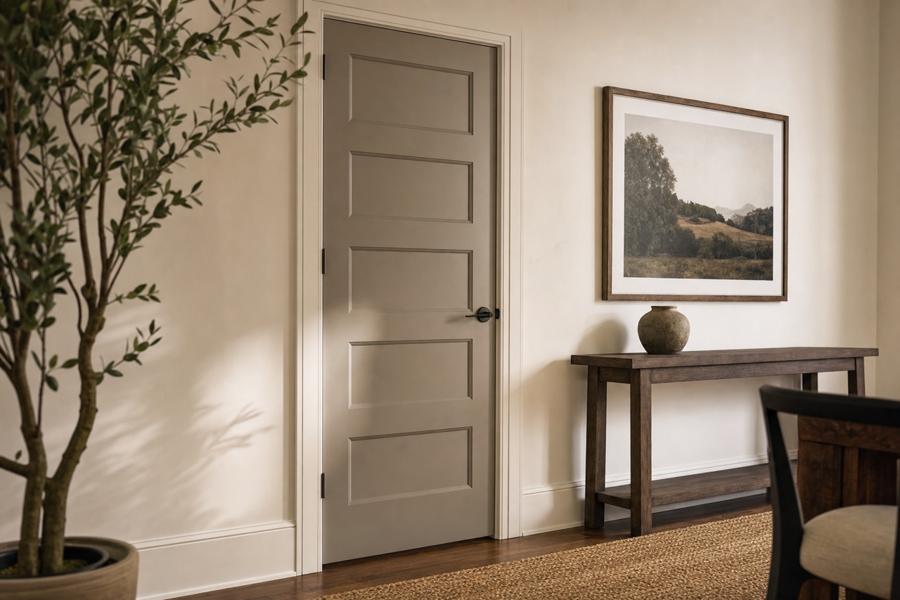 Smoked by Benjamin Moore on interior-doors