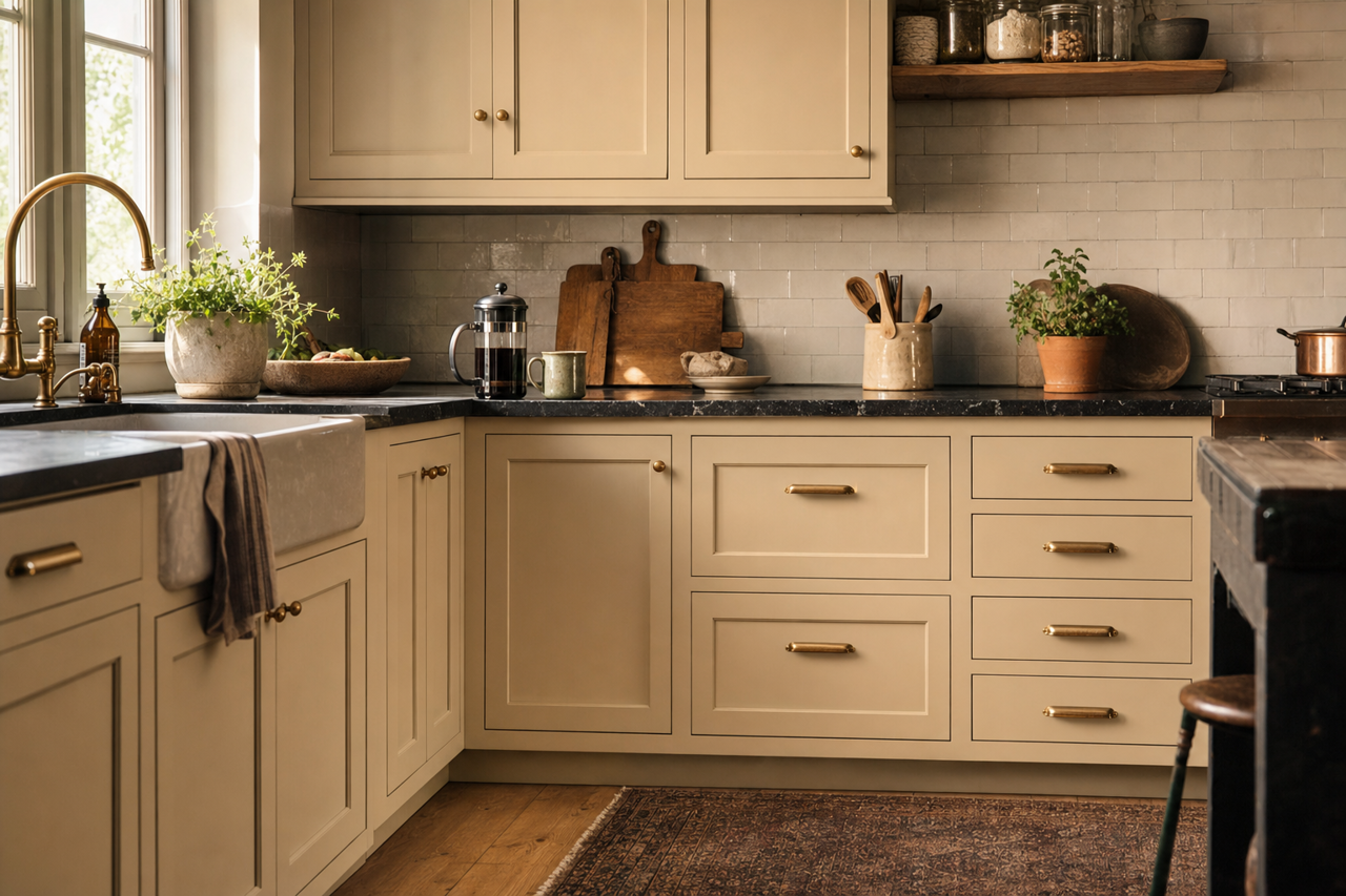 Greenwich by Benjamin Moore on cabinets