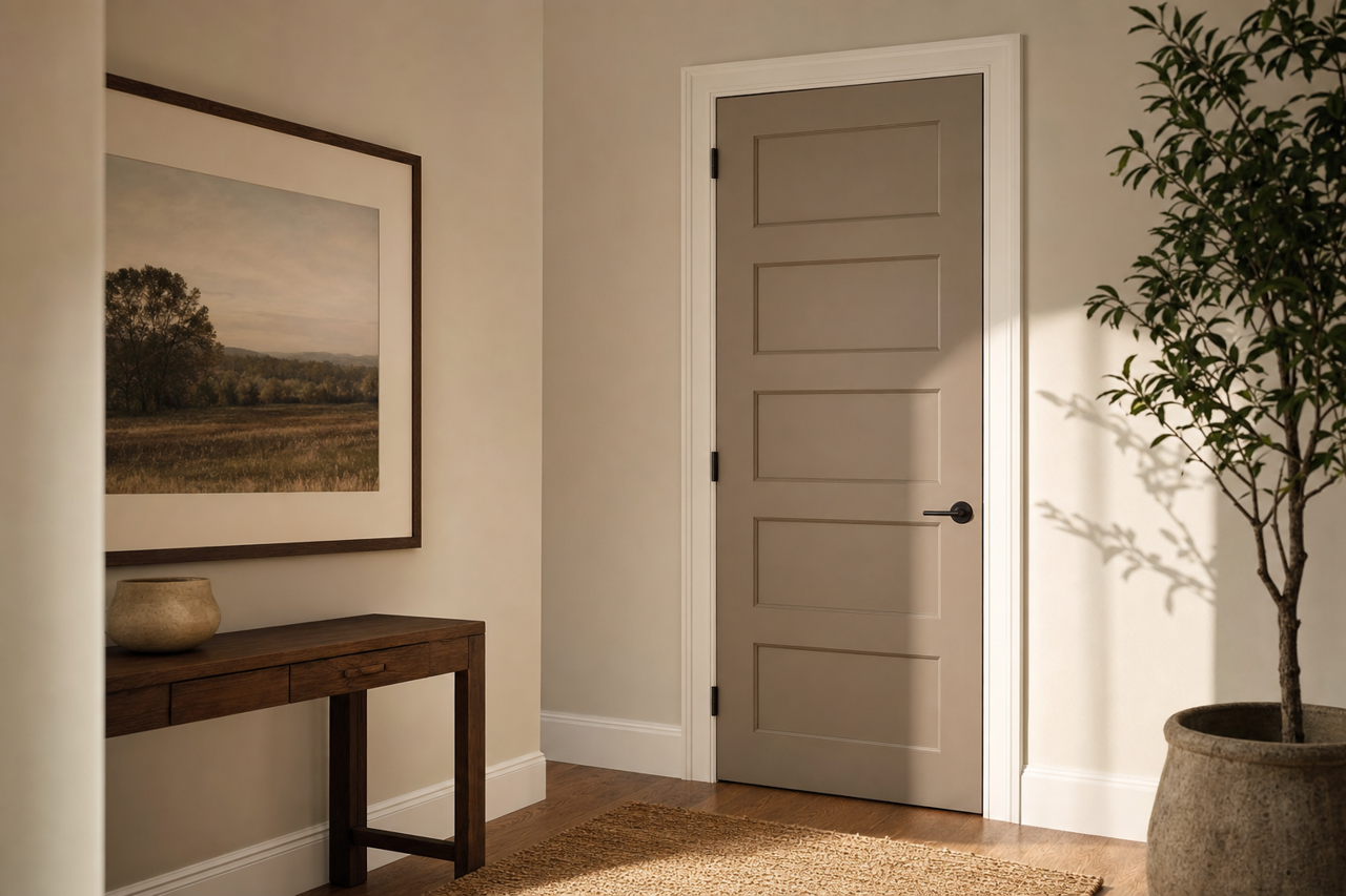 Porcini by Benjamin Moore on interior-doors
