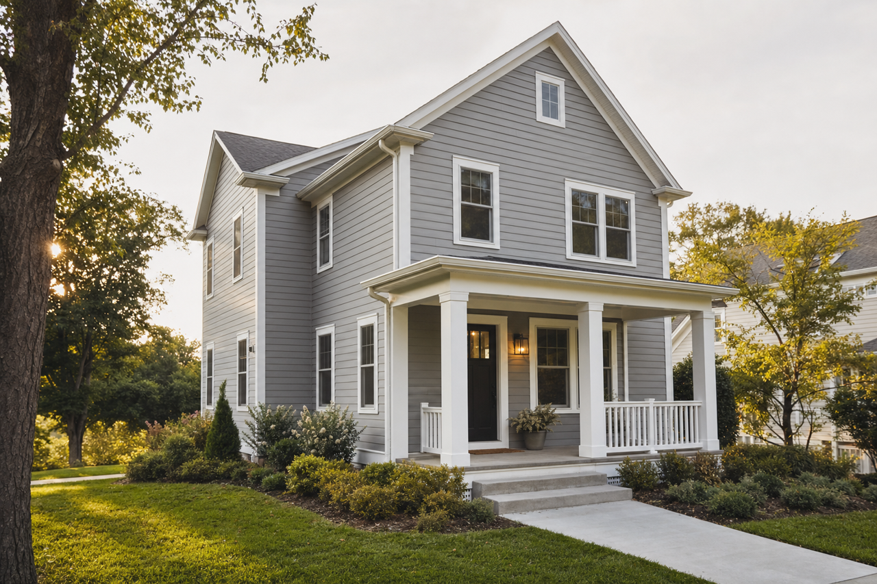 Wall by Benjamin Moore on exterior