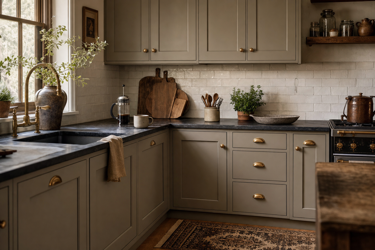 Cathedral by Benjamin Moore on cabinets