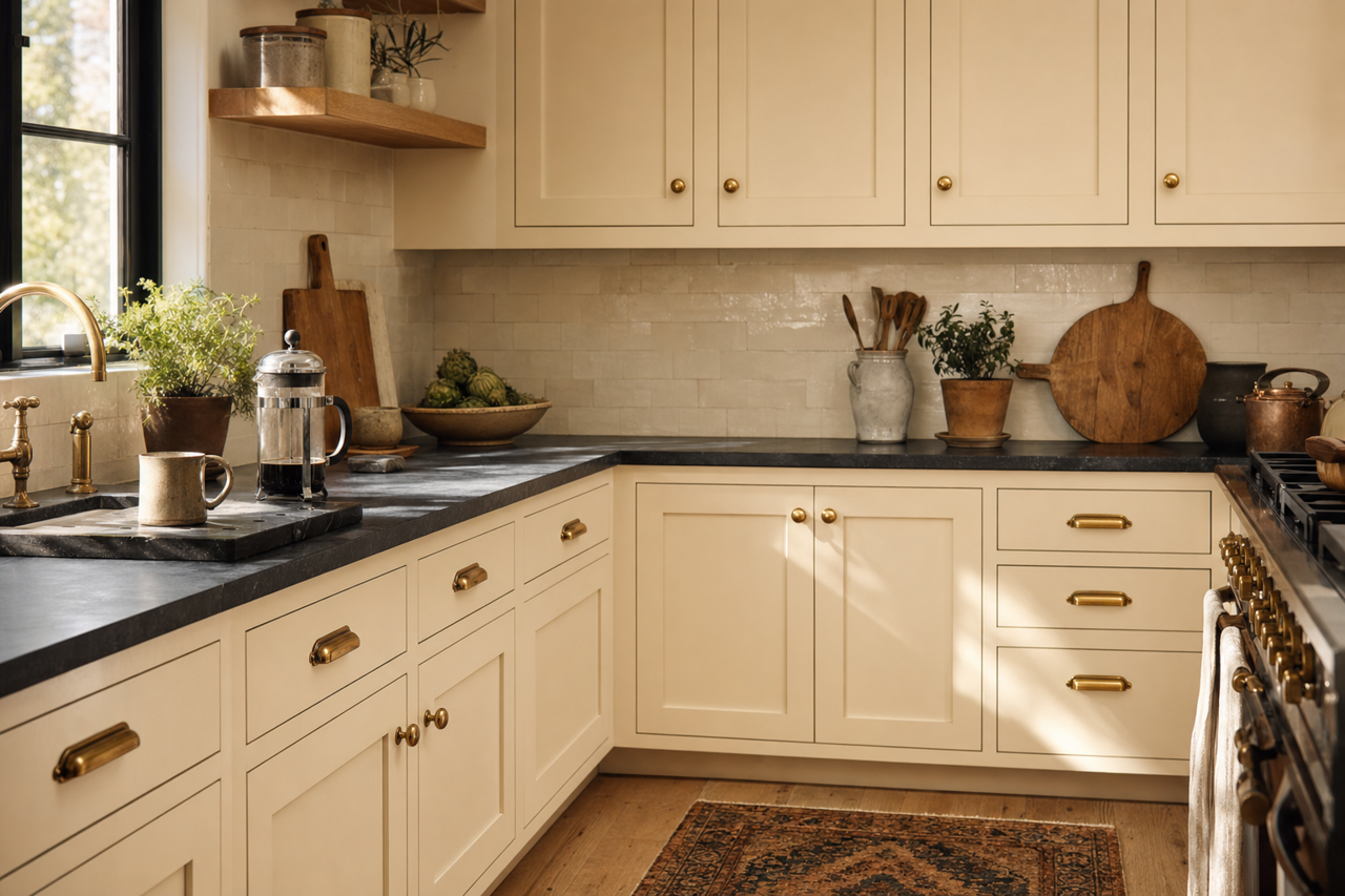 Cake by Benjamin Moore on cabinets