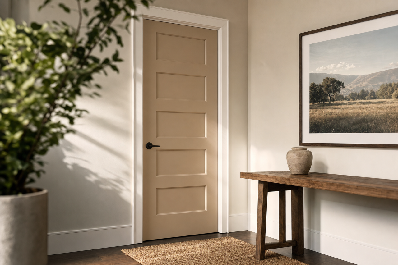 Quietude by Benjamin Moore on interior-doors