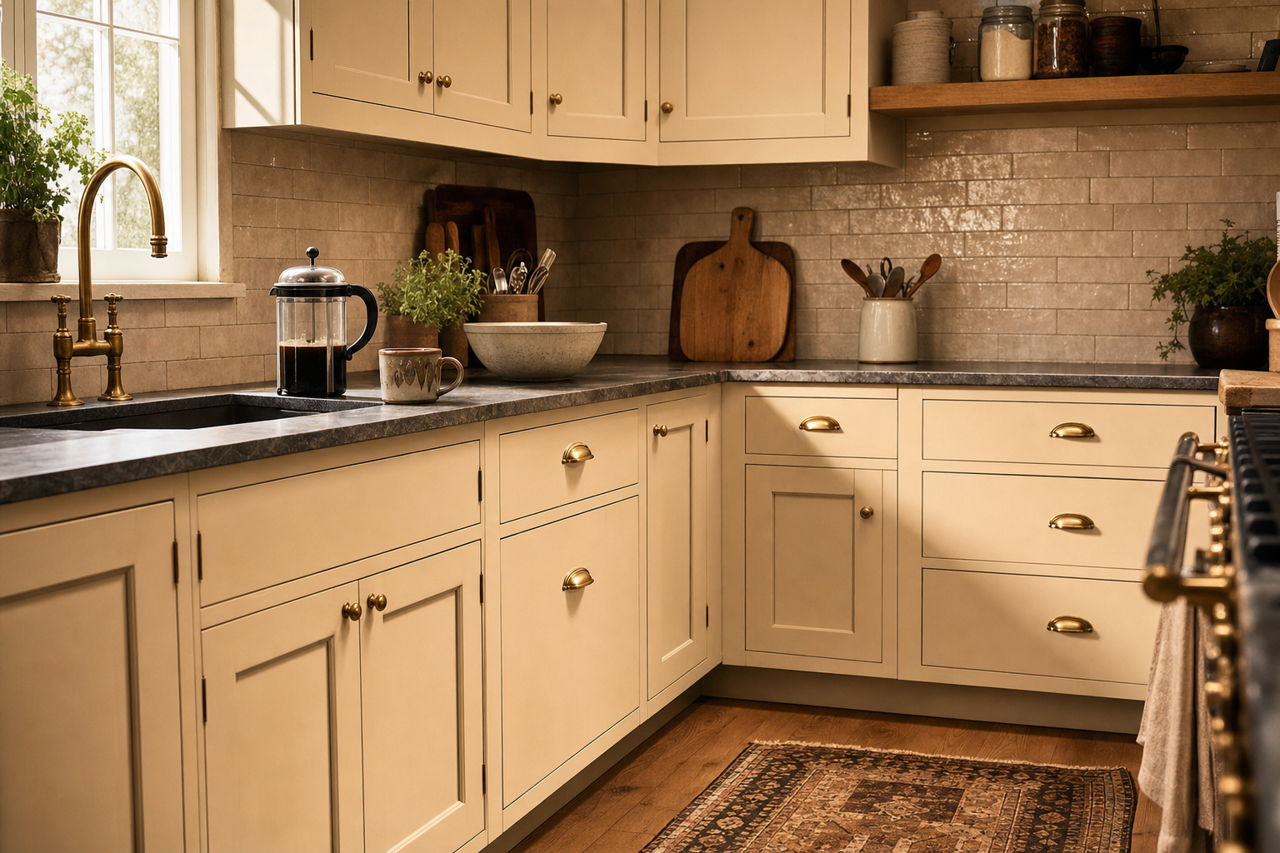 Dulce by Benjamin Moore on cabinets