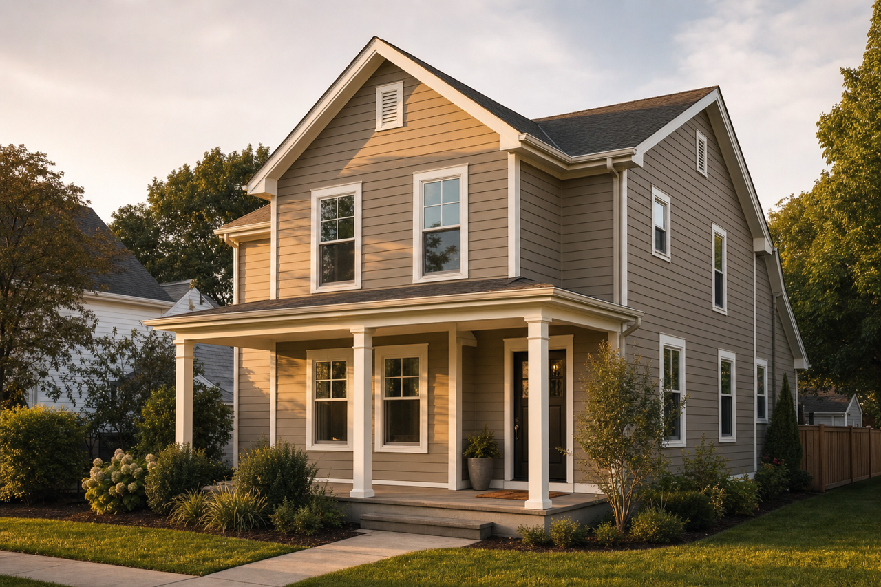 Taupe by Benjamin Moore on exterior