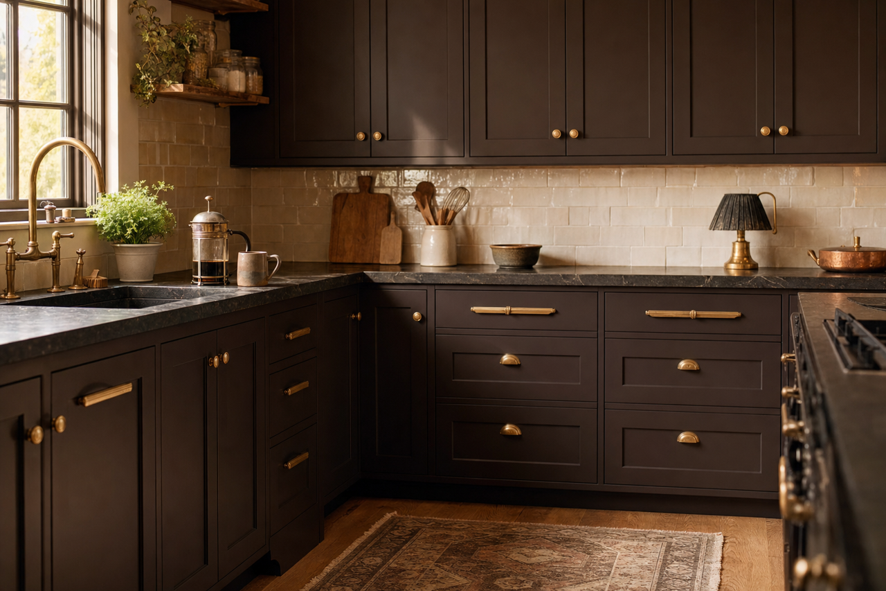 Espresso by Benjamin Moore on cabinets