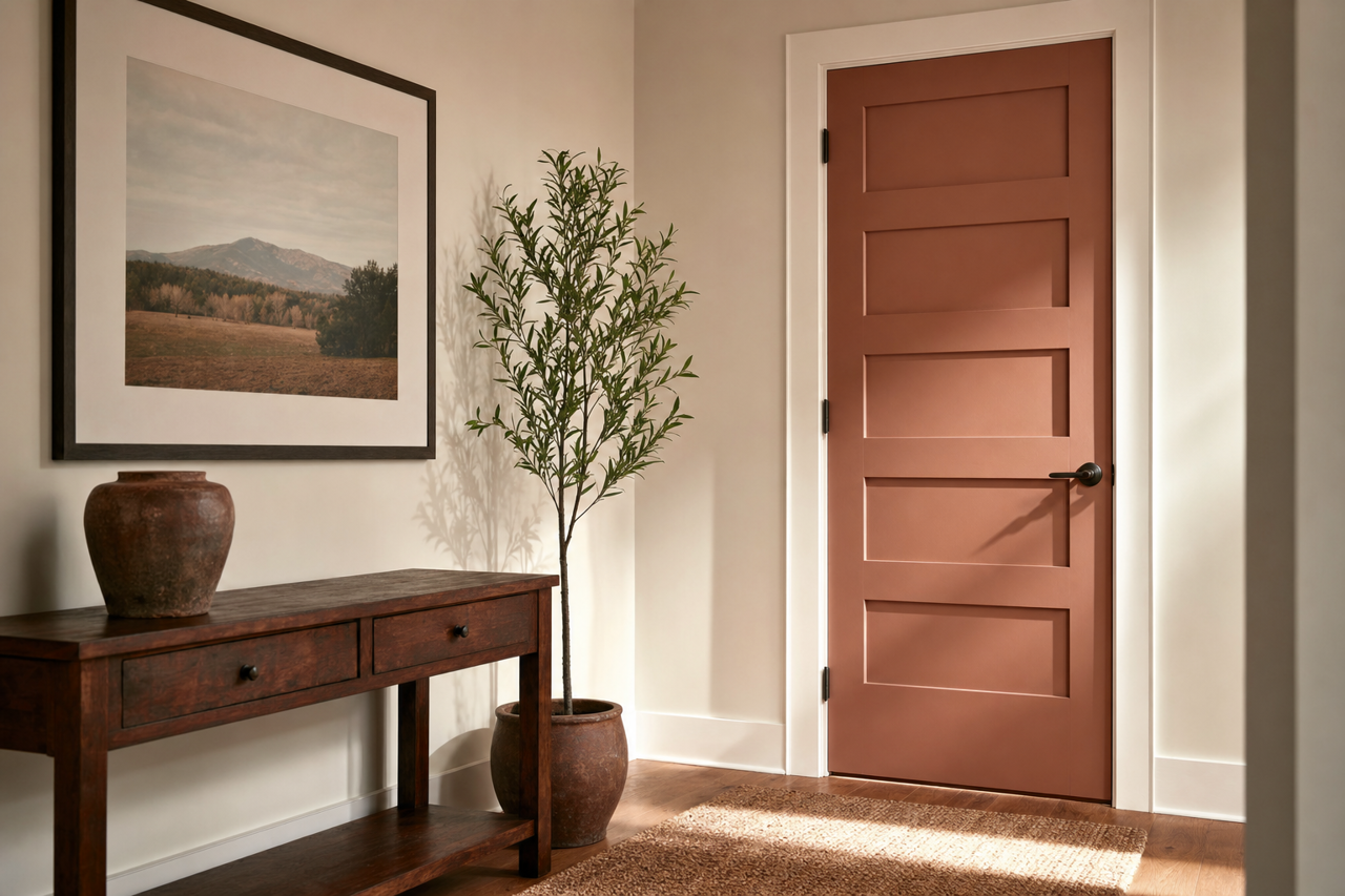 Amaretto by Benjamin Moore on interior-doors