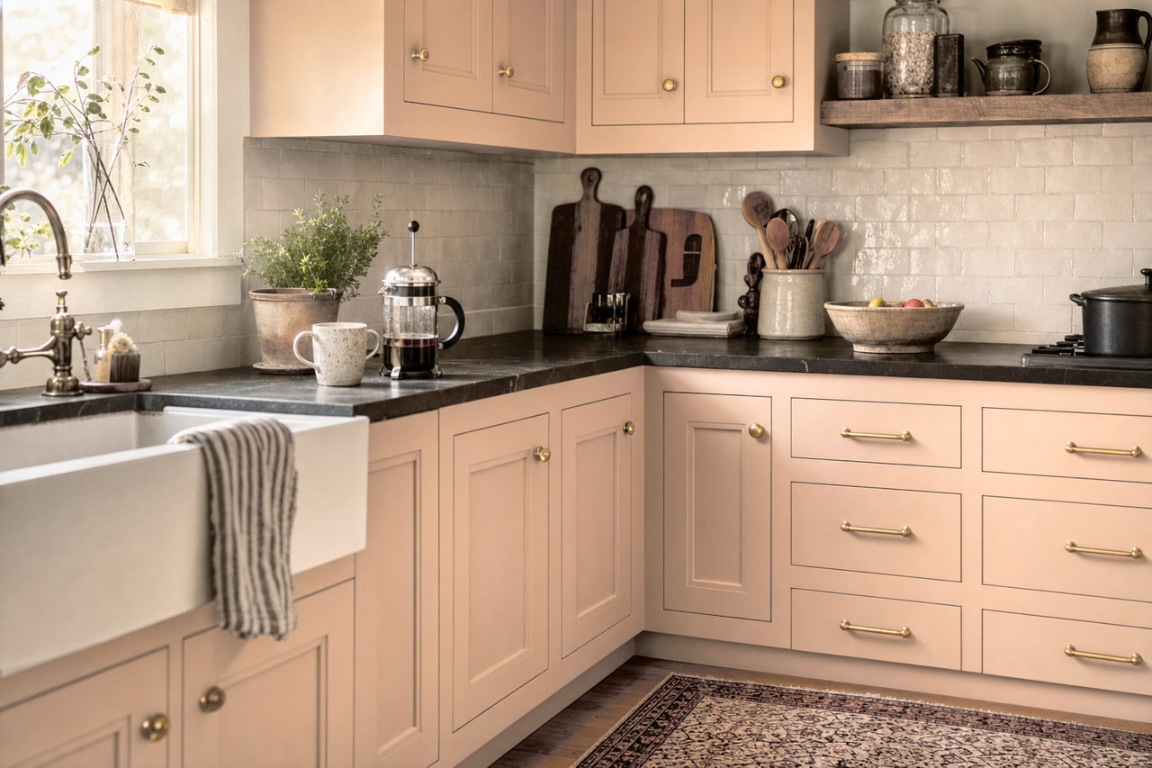 Cashmere by Benjamin Moore on cabinets