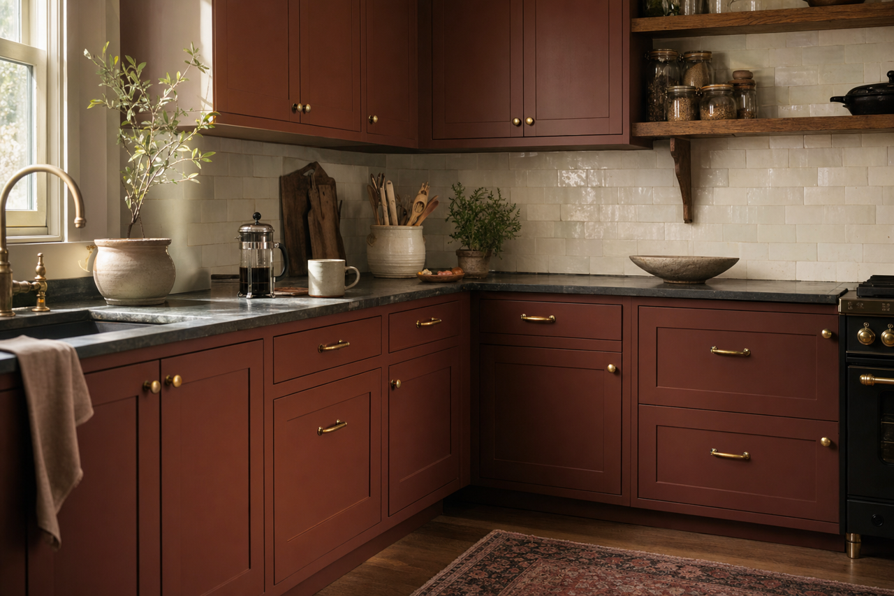 Terrazzo by Benjamin Moore on cabinets