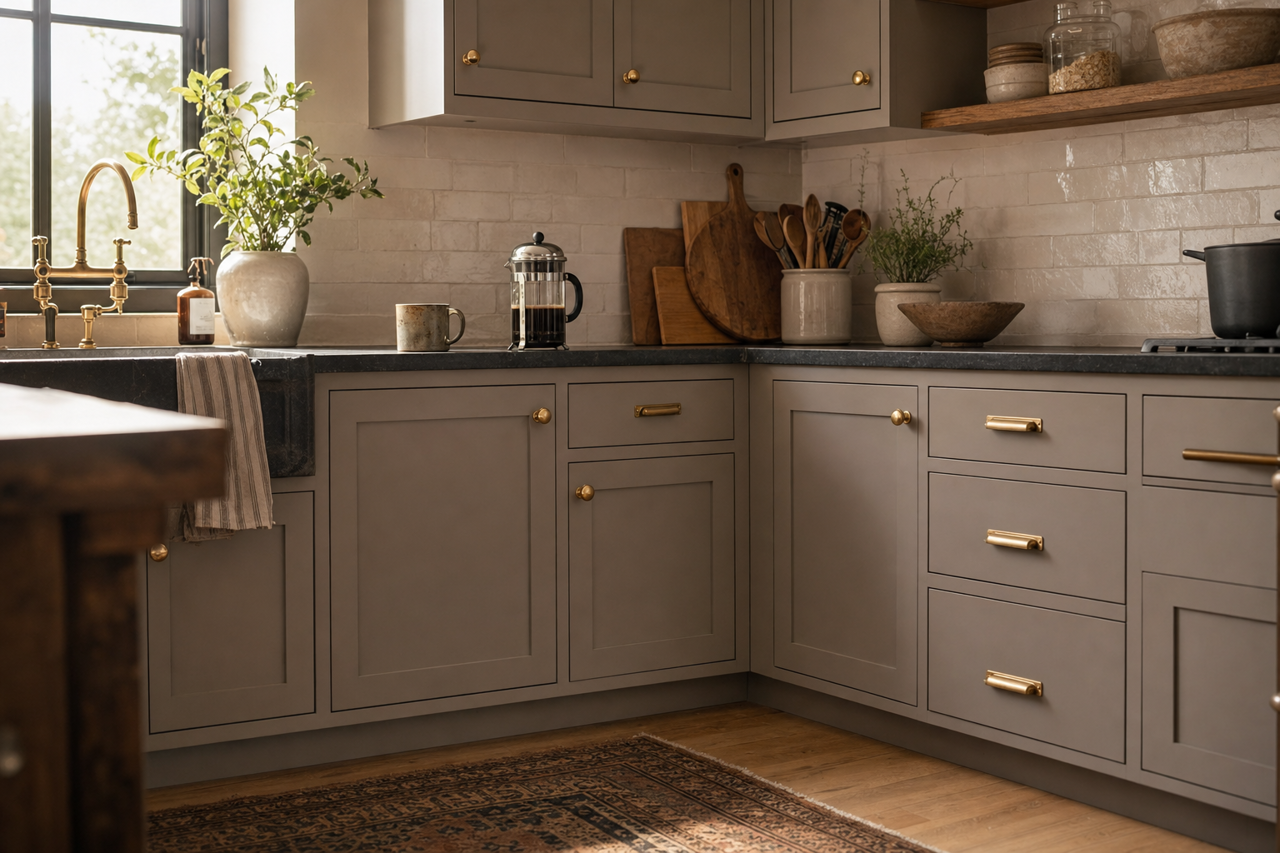 Gotham by Benjamin Moore on cabinets