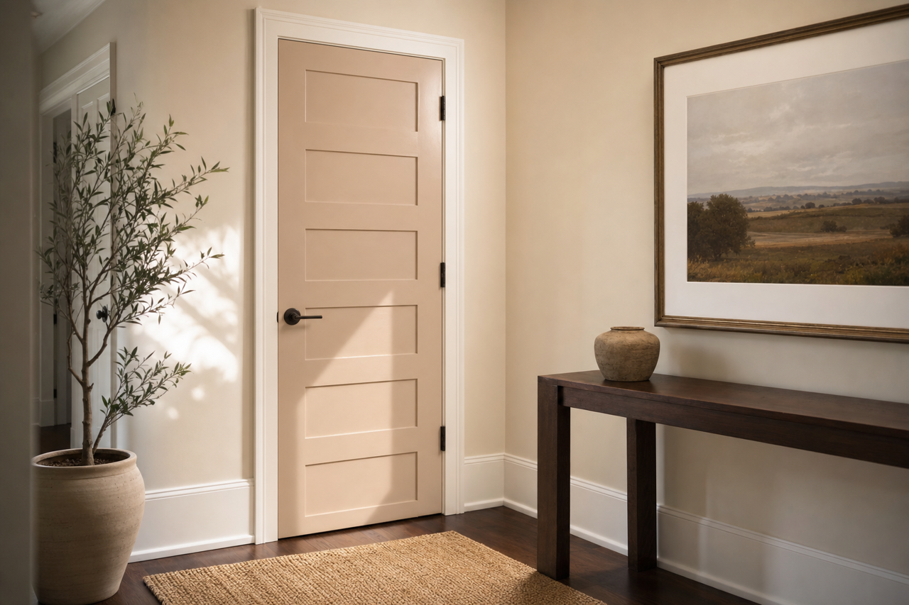 Knitting by Benjamin Moore on interior-doors