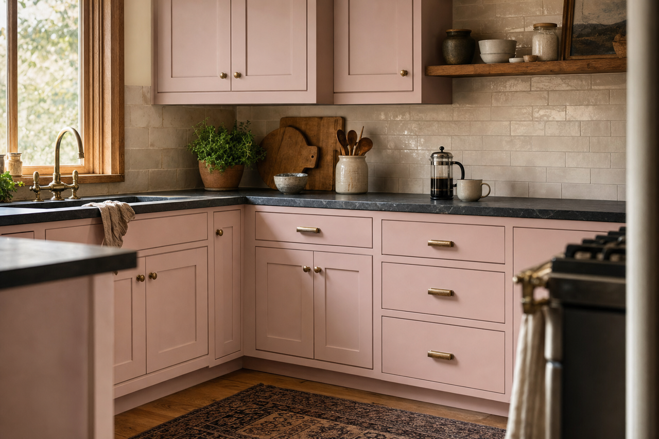 Kept by Benjamin Moore on cabinets