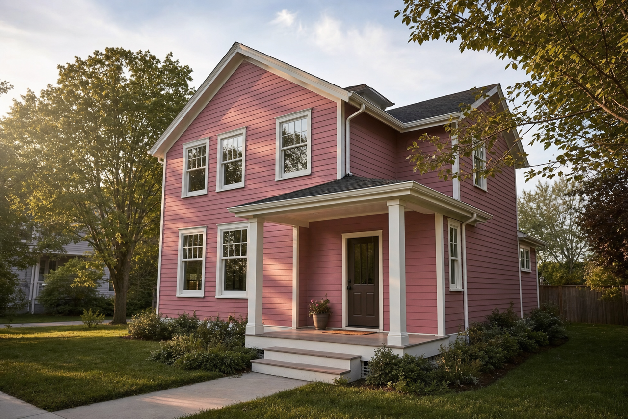 Raspberry by Benjamin Moore on exterior