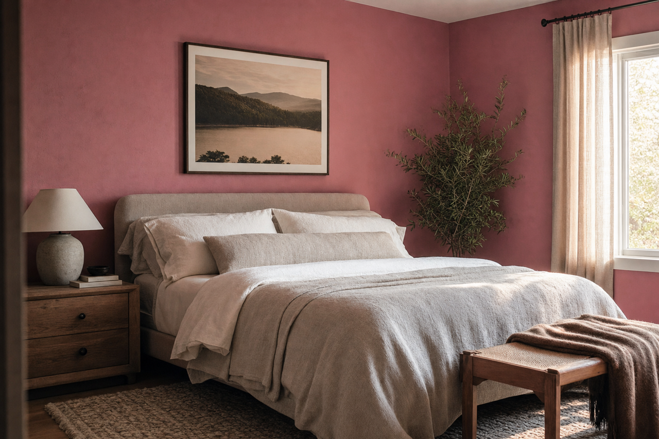 Raspberry by Benjamin Moore on interiors