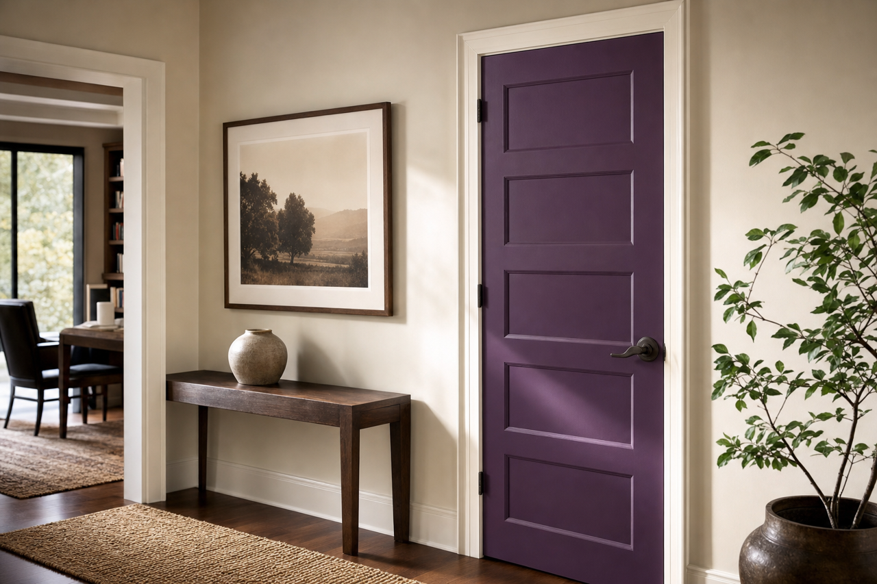 Purplicious by Benjamin Moore on interior-doors