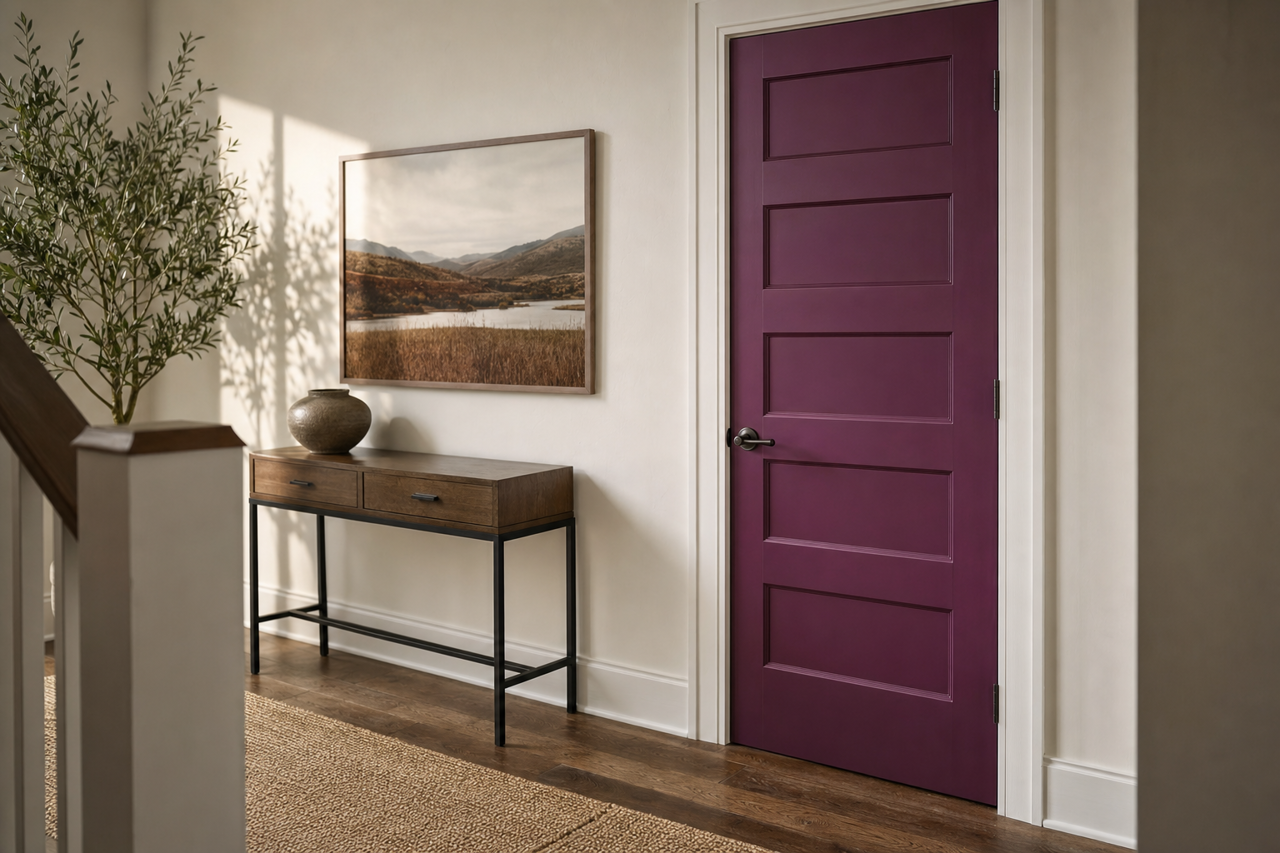 Elderberry by Benjamin Moore on interior-doors