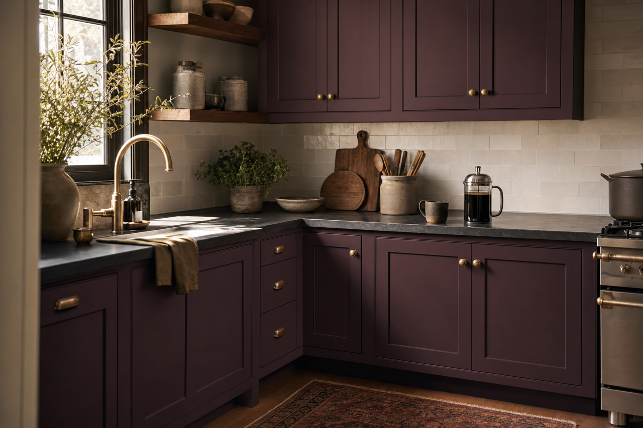 Velvet by Benjamin Moore on cabinets