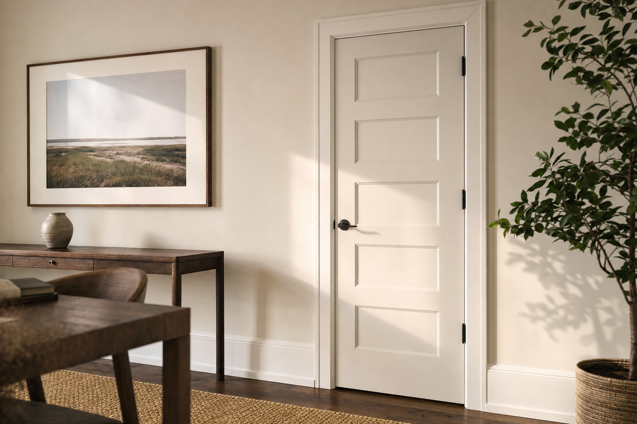 Lilac by Benjamin Moore on interior-doors