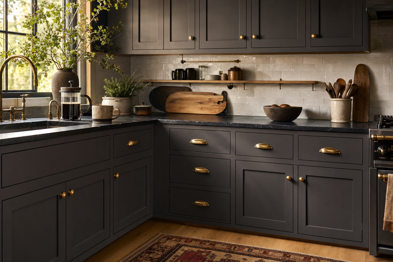 Plum by Benjamin Moore on cabinets