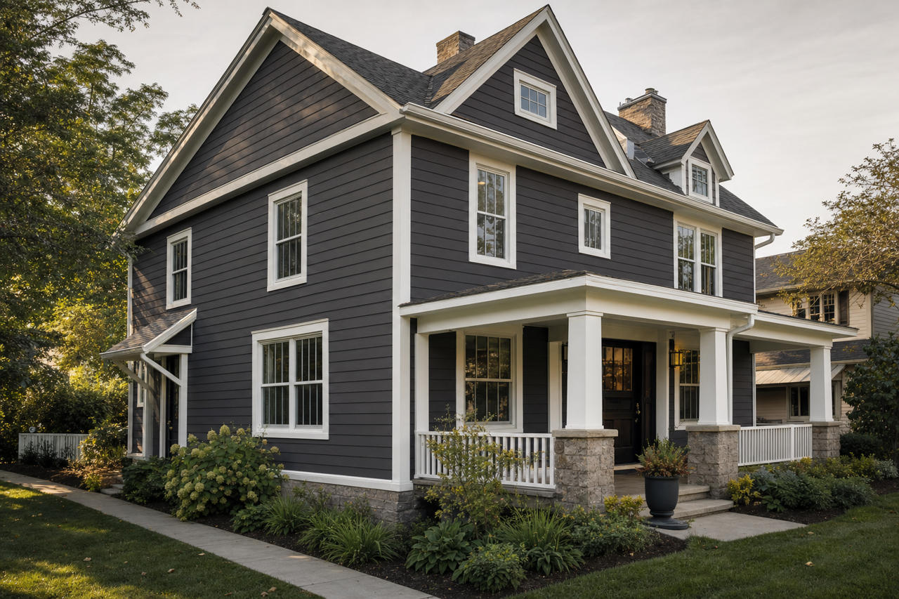 Plum by Benjamin Moore on exterior