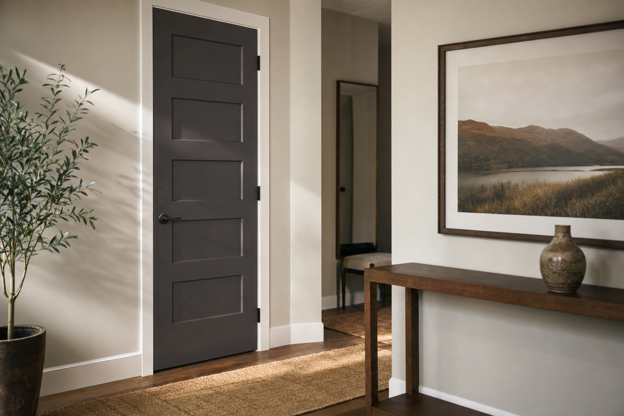 Plum by Benjamin Moore on interior-doors