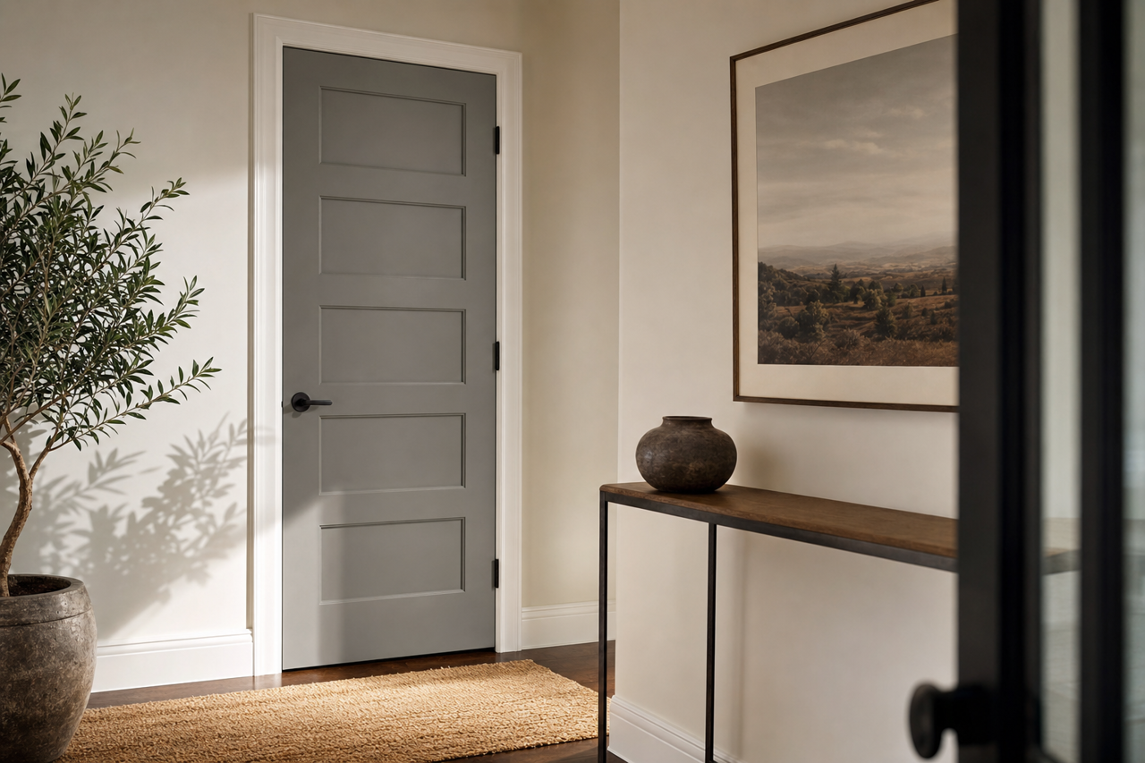 Gray by Benjamin Moore on interior-doors
