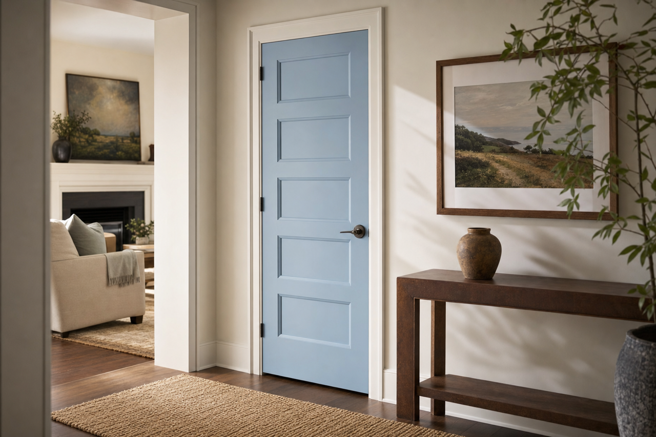 Porcelain by Benjamin Moore on interior-doors