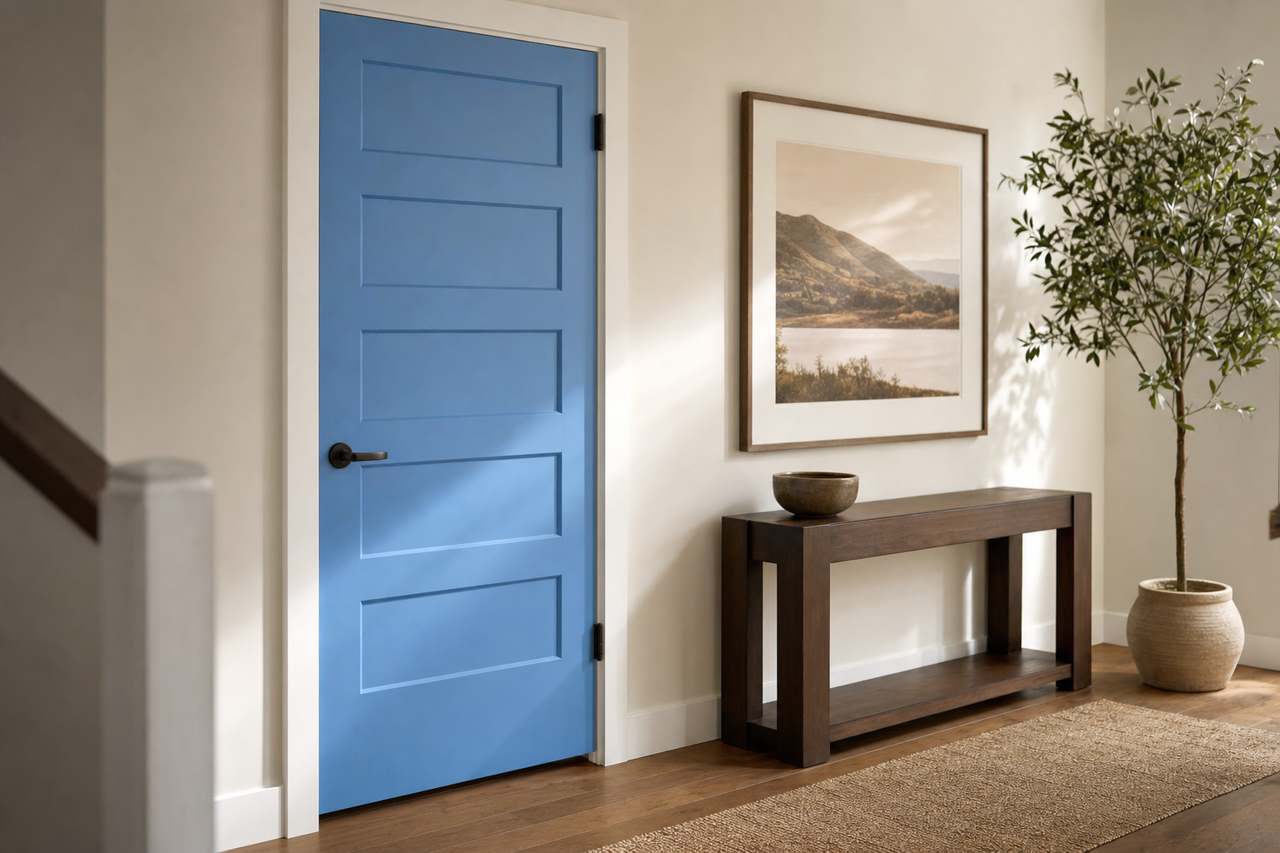 Waterloo by Benjamin Moore on interior-doors
