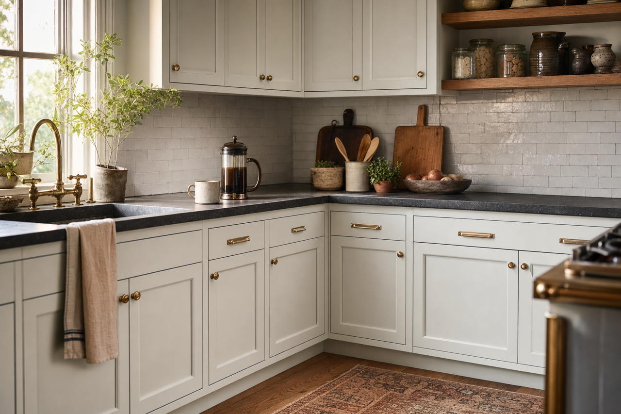 Ice by Benjamin Moore on cabinets