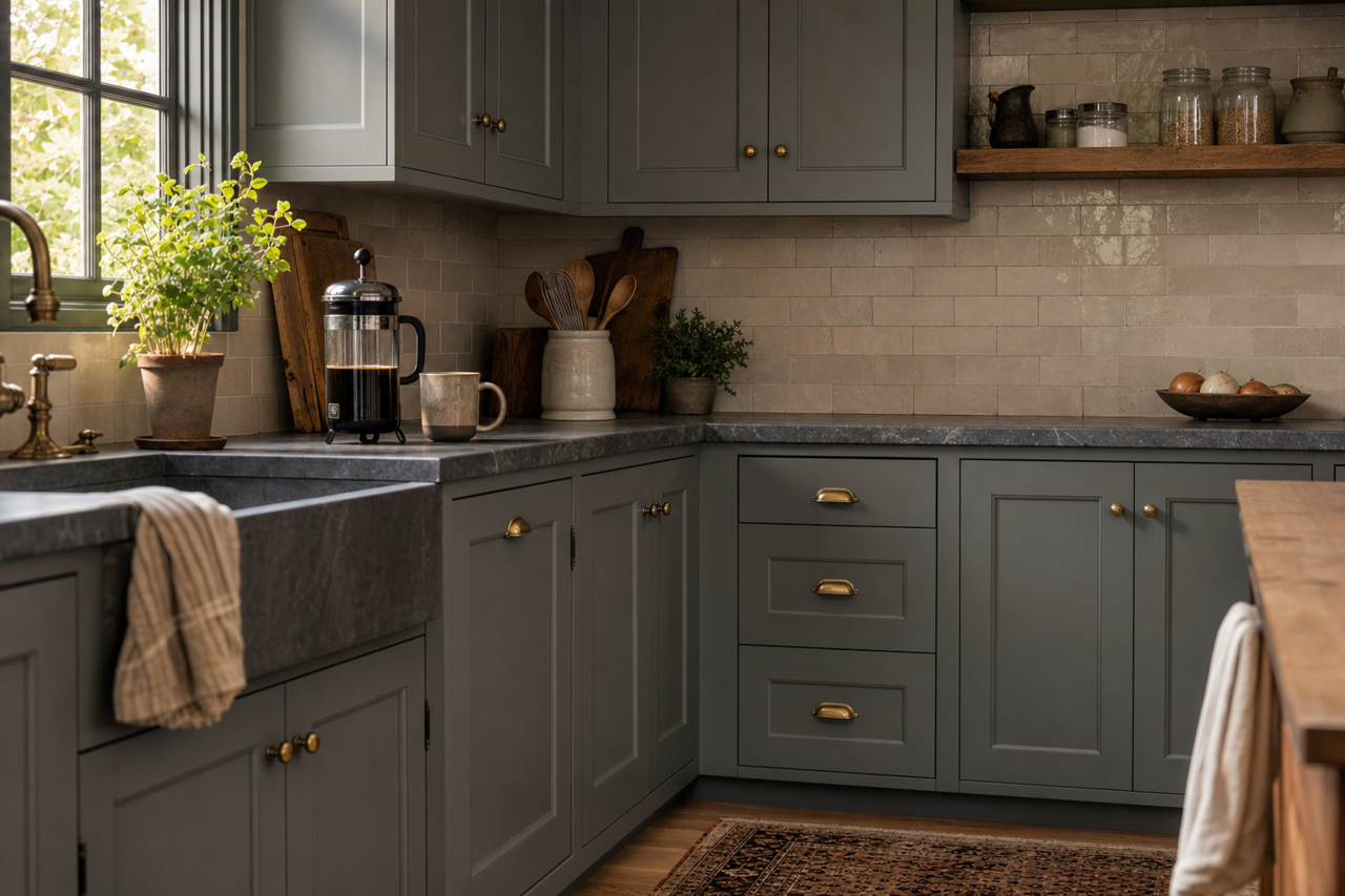 City by Benjamin Moore on cabinets