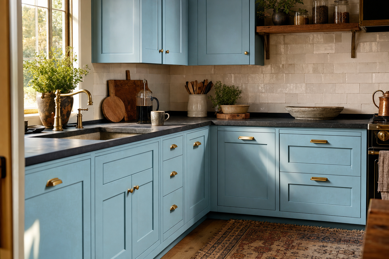 Daydream by Benjamin Moore on cabinets