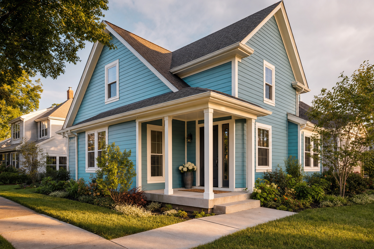 Spa by Benjamin Moore on exterior