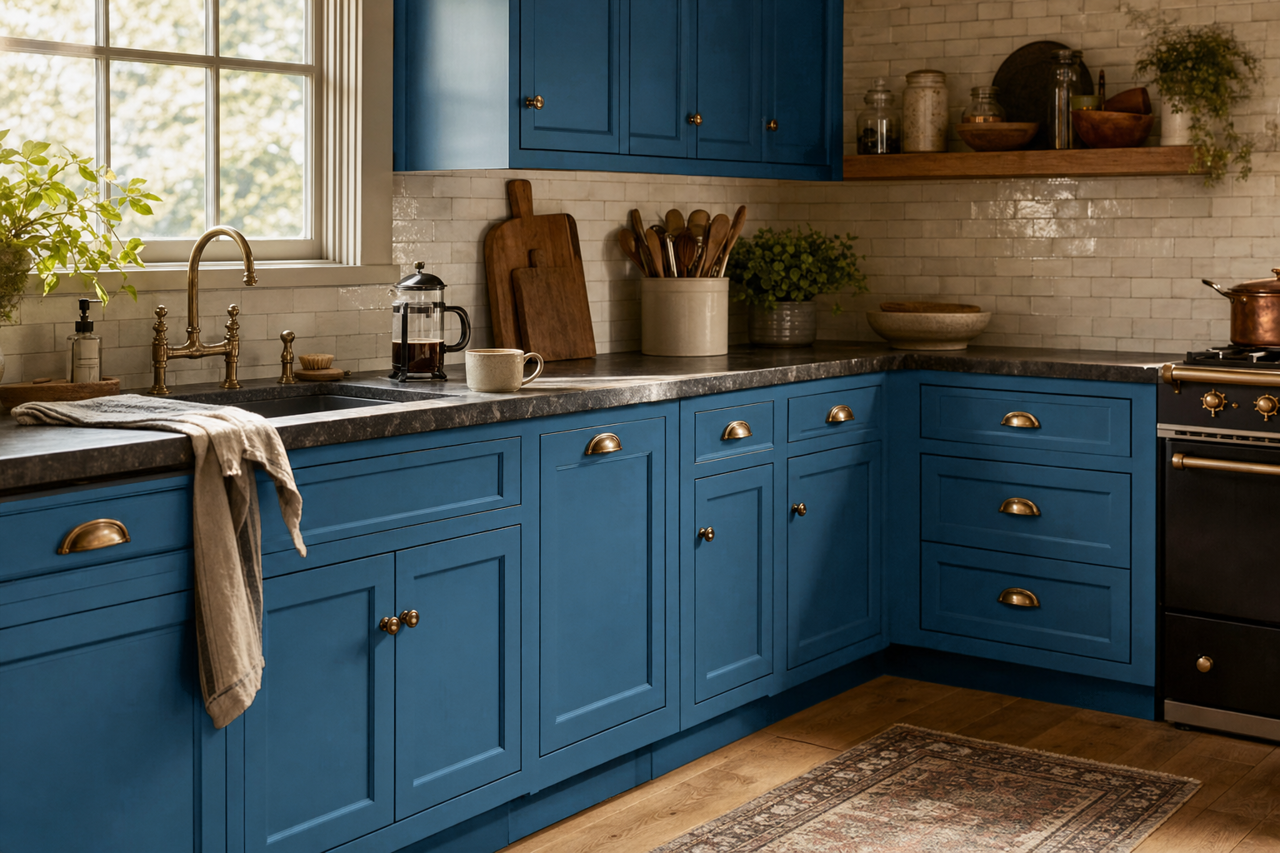 Bellbottom by Benjamin Moore on cabinets